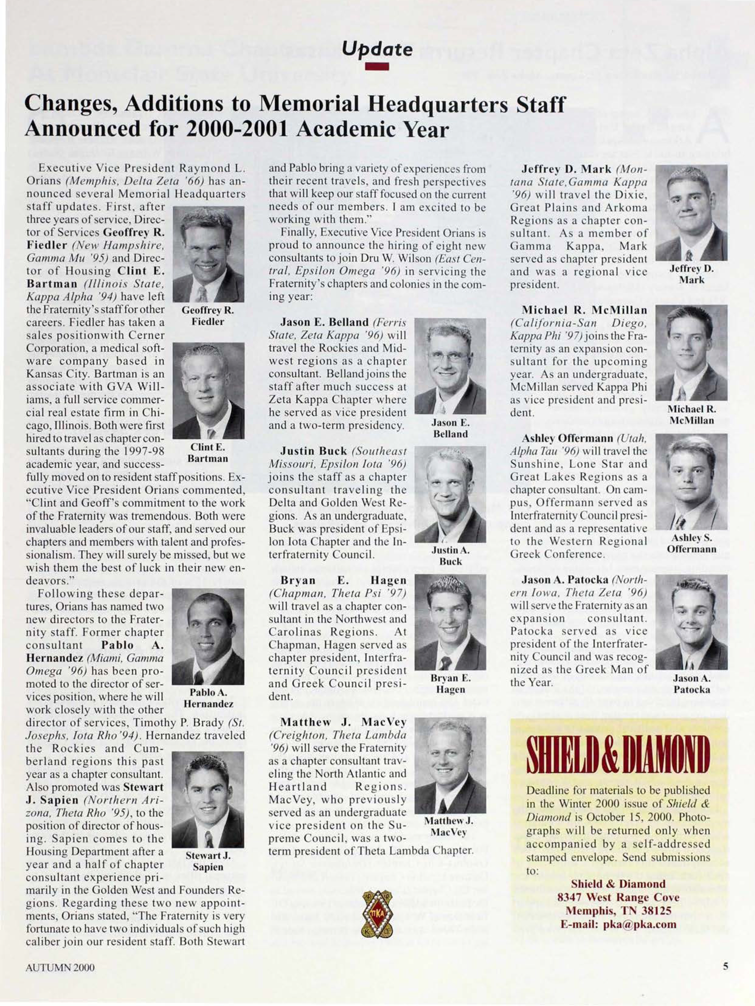 Shield & Diamond Deadline for Materials